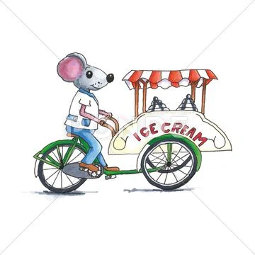 Mouse - icecream Stock Illustration