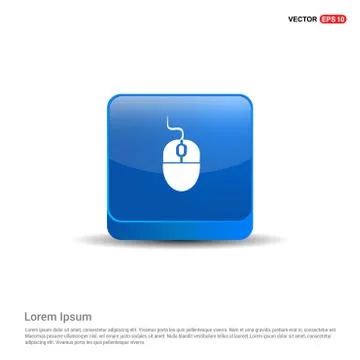 Mouse Icon - 3d Blue Button Illustrazione stock