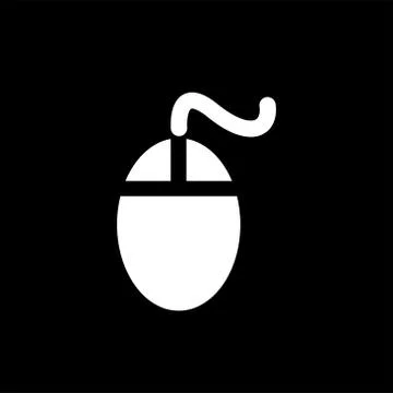 Mouse Icon On Black Background. Black Flat Style Vector Illustration. Illustrazione stock
