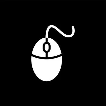 Mouse Icon On Black Background. Black Flat Style Vector Illustration. Stock Illustration
