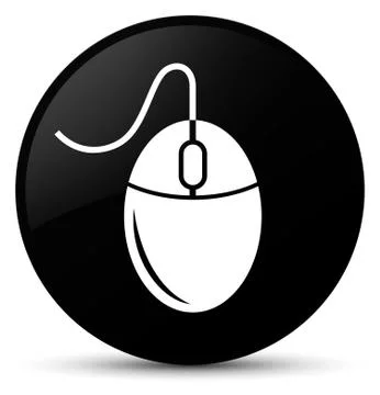 Mouse icon black round button Stock Illustration