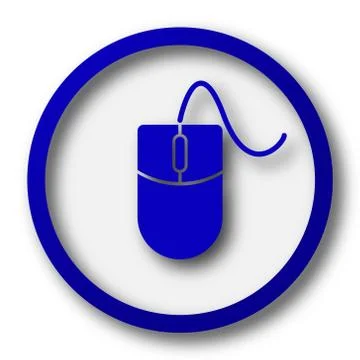 Mouse  icon. Blue internet button on white background.. Stock Illustration