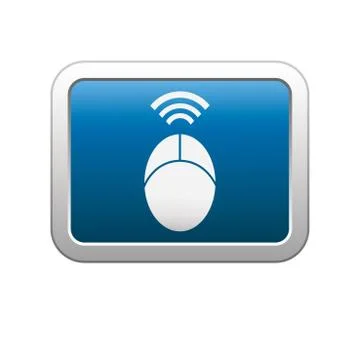 Mouse icon on blue with silver rectangle 스톡 일러스트