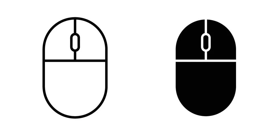 Mouse icon for design projects and web UI Illustrazione stock