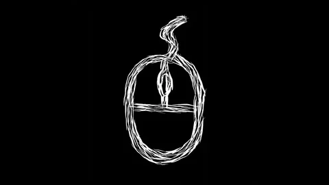The mouse icon is designed with a white ink pen on a black background. The .. Stock Footage 284874733
