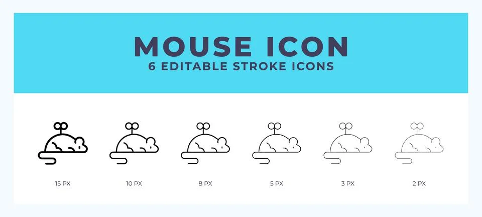 Mouse icon with different stroke. Vector illustration. Stock Illustration
