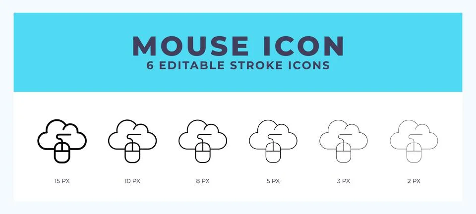 Mouse icon. Editable stroke line icon vector illustration. Stock Illustration