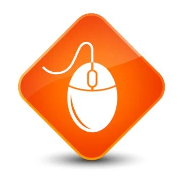 Mouse icon elegant orange diamond button Stock Illustration