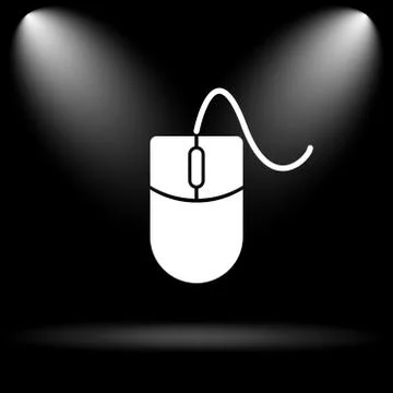 Mouse  icon. Internet button on black background.. Stock Illustration