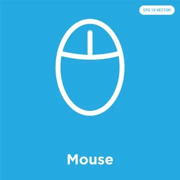 Mouse icon isolated on blue background Free Stock Illustration