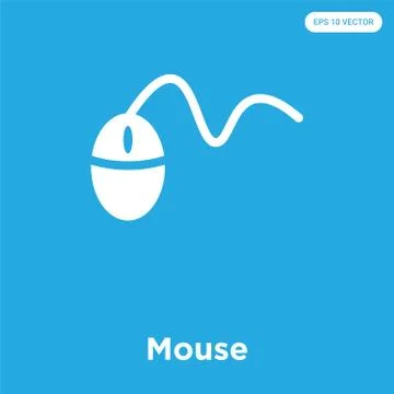 Mouse icon isolated on blue background Free Stock Illustration