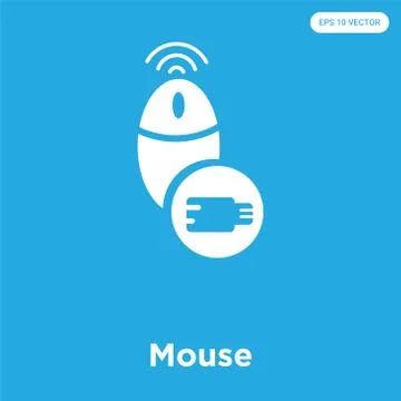 Mouse icon isolated on blue background Free Stock Illustration