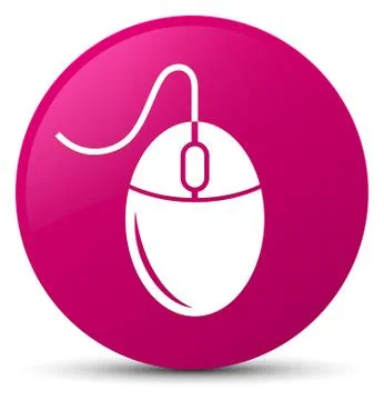 Mouse icon pink round button Stock Illustration