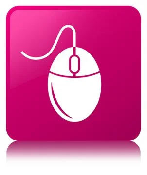 Mouse icon pink square button Stock Illustration