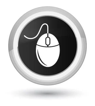Mouse icon prime black round button Stock Illustration