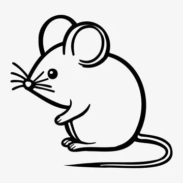 Mouse icon, rat, mice thin line symbols for web and mobile phone Stock Illustration