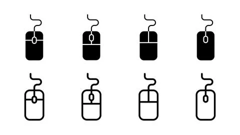 Mouse icon set. click icon vector. pointer icon vector. Illustrazione stock