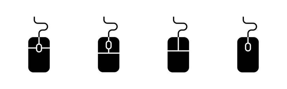 Mouse icon set. click icon vector. pointer icon vector. Stock Illustration