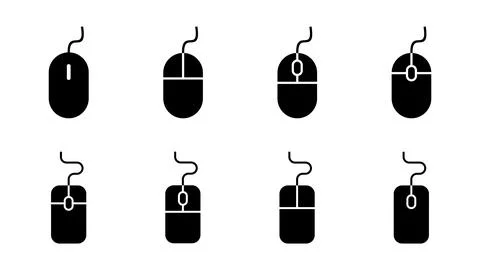 Mouse icon set. click icon vector. pointer icon vector. Stock Illustration