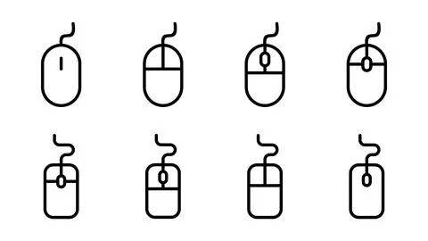 Mouse icon set. click icon vector. pointer icon vector. Illustrazione stock