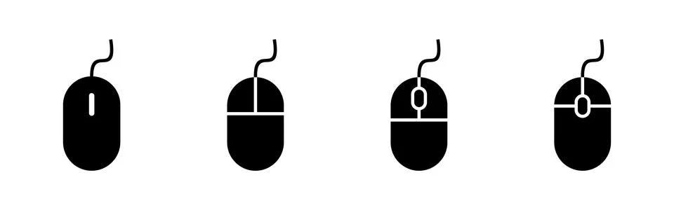 Mouse icon set. click icon vector. pointer icon vector. Illustrazione stock