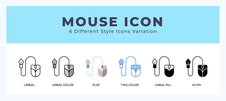 Mouse icon set. Design elements for logo Illustrazione stock