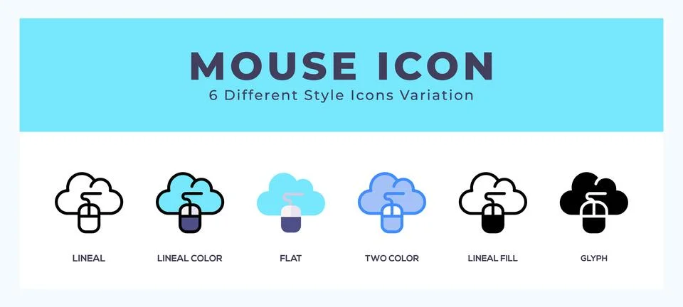 Mouse icon set with different styles. Design elements for logo. Vector illu.. Stockillustratie