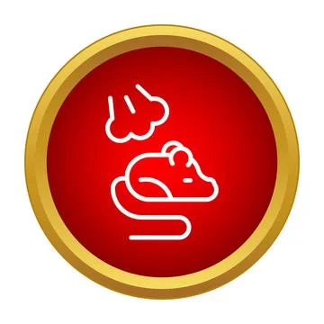 Mouse icon smelling tracing scent trail research Stock Illustration