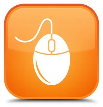 Mouse icon special orange square button Stock Illustration