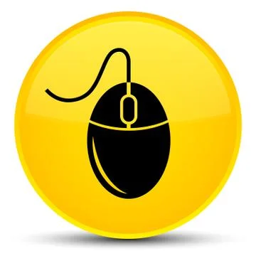 Mouse icon special yellow round button Stock Illustration