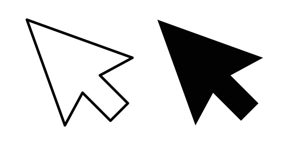 Mouse icon thin line and clipart style vector set 스톡 일러스트