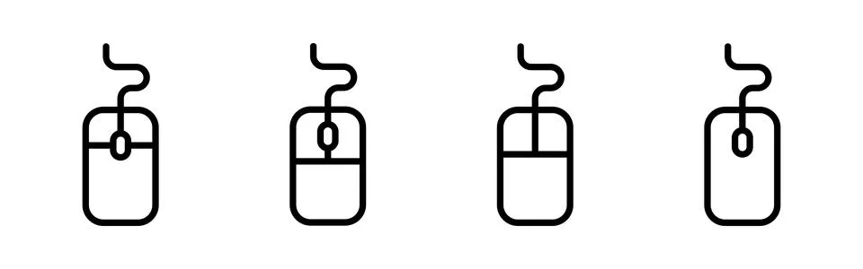 Mouse icon vector. click icon vector. pointer icon vector. Illustrazione stock