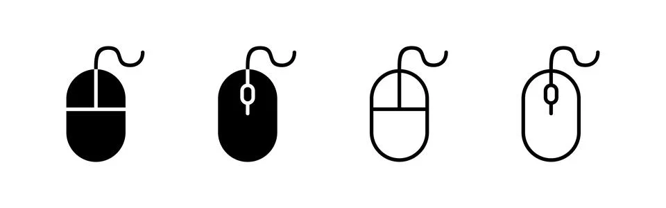 Mouse icon vector. click sign and symbol. pointer icon vector. Illustrazione stock