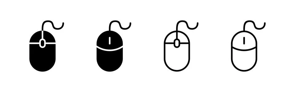 Mouse icon vector. click sign and symbol. pointer icon vector. Stock Illustration