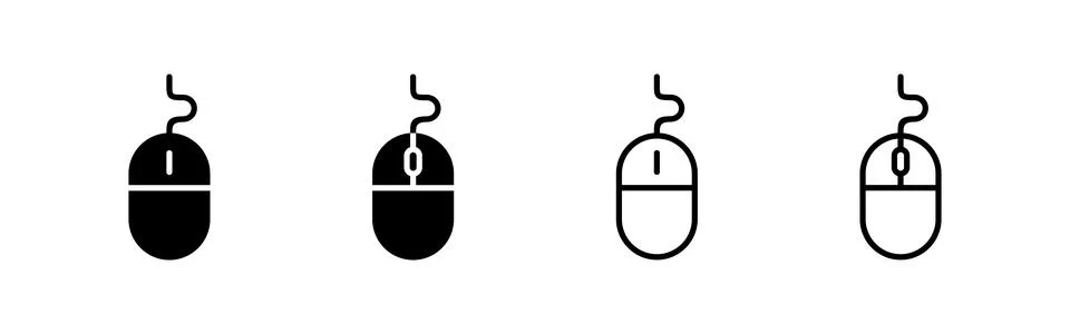 Mouse icon vector. click sign and symbol. pointer icon vector. Illustrazione stock