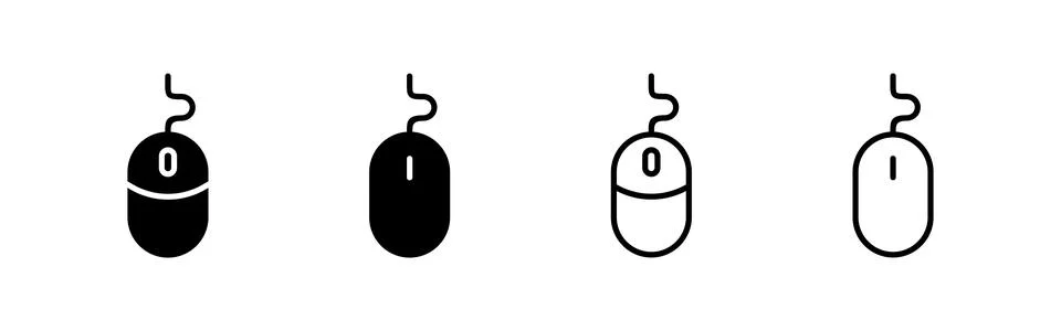 Mouse icon vector. click sign and symbol. pointer icon vector. Illustrazione stock