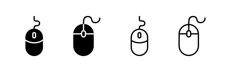 Mouse icon vector. click sign and symbol. pointer icon vector. Illustrazione stock