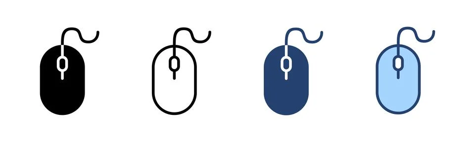 Mouse icon vector. click sign and symbol. pointer icon vector. Illustrazione stock