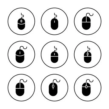 Mouse icon vector. click sign and symbol. pointer icon vector. Stock Illustration