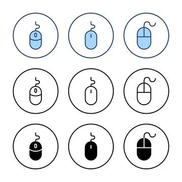 Mouse icon vector. click sign and symbol. pointer icon vector. Illustrazione stock