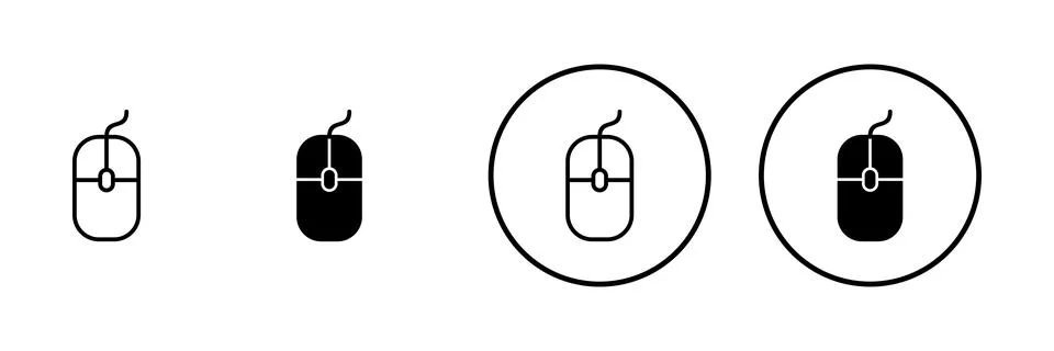Mouse icon vector. click sign and symbol. pointer icon vector. Illustrazione stock