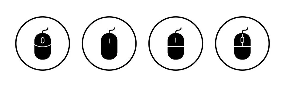 Mouse icon vector. click sign and symbol. pointer icon vector. Illustrazione stock