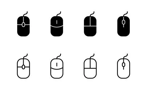 Mouse icon vector. click sign and symbol. pointer icon vector. Illustrazione stock