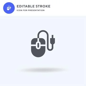 Mouse icon vector, filled flat sign, solid pictogram isolated on white, logo Illustrazione stock