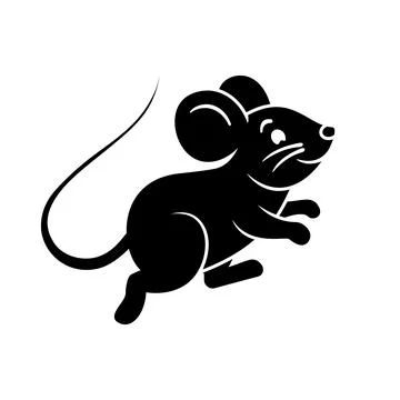 Mouse icon vector illustration of a cute running mouse, ideal for animal lo.. Stock Illustration
