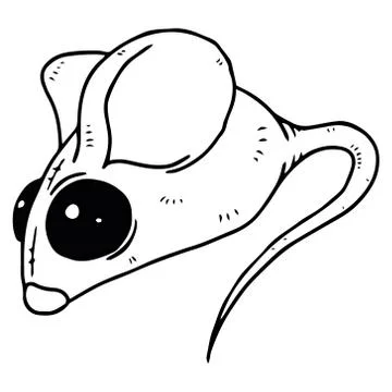 Mouse icon. Vector illustration of a toy mouse. Hand drawn mouse, rat a symbo Stock Illustration