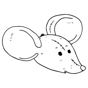 Mouse icon. Vector illustration of a toy mouse. Hand drawn mouse, rat a symbo Stock Illustration