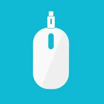 Mouse icon. For websites and apps. Image on blue background. Flat line vector Ilustración de archivo