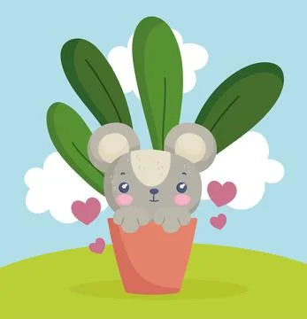 Mouse inside cup Stock Illustration