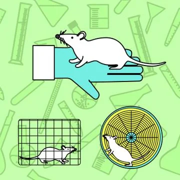 Mouse in lab experiments Illustrazione stock